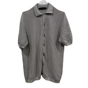 Men’s‎ Jeordie’s Polo Knit Top Elegant Gray Size Medium M Shirt Collar